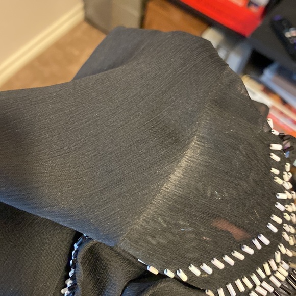 5th Culture Black Dress Beaded Sleeves - Picture 9 of 9
